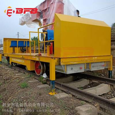 鐵礦石運(yùn)輸電動軌道車 車間之間倒運(yùn)貨物導(dǎo)軌平板車 過跨臺車